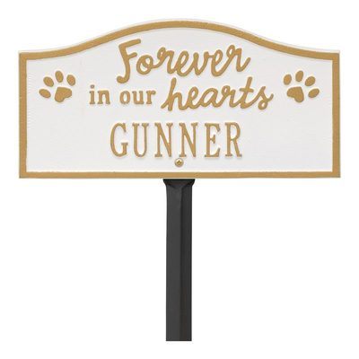 Forever In Our Hearts White Pet Dedication Plaque